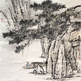 国家画院刘金河四尺斗方古韵山水画