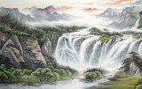 【已售】巨幅雄伟秀丽山水画《玉红万丈挂晴空》