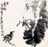 广西画院副院长谢韵南小品《觅秋图》