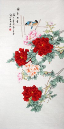 【已售】凌雪四尺工笔牡丹图《国色天香》