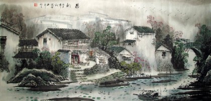 【已售】四尺国画山水《晨韵》