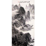 广西山水名家陶君祥四尺《漓江清晓图》