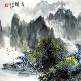 杨春三尺斗方山水画《春韵》