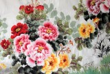 【已售】牡丹名家王宝钦精品六尺《国色天香》（议价）