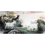 四尺风水吉祥国画《三羊开泰》-1