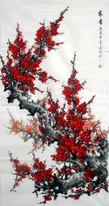 【已售】四尺梅花图《寒香》