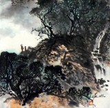 【已售】名家杨春三尺国画山水《山路弯弯》