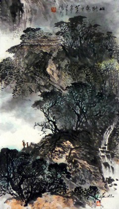 【已售】名家杨春三尺国画山水《山路弯弯》