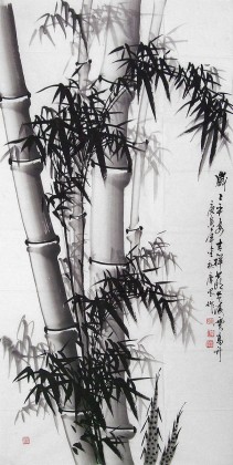 【已售】四尺国画竹子《岁岁平安》