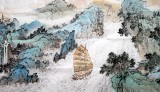 【已售】庾超然小八尺山水画《一帆风顺》