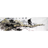 西蜀山人小八尺办公室国画《远瞻山河壮》