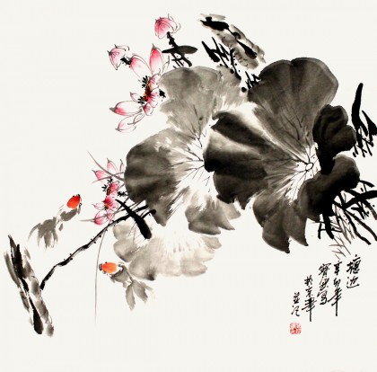 【已售】王宝钦四尺斗方精品《塘边》(询价)