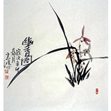 黄云鸿三尺斗方作品《幽兰图》
