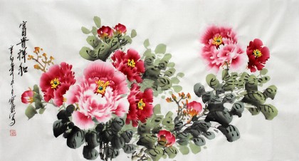 名家王宝钦三尺牡丹图《富贵祥和》(询价)