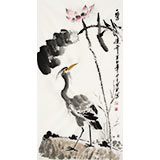 王宝钦风水花鸟画《一鹭连升 》（议价）
