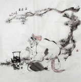 【已售】精品四尺斗方《茗茶图》（已裱轴）