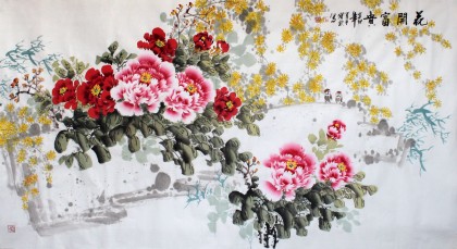 【已售】名家王宝钦六尺牡丹图《花开富贵》（议价）