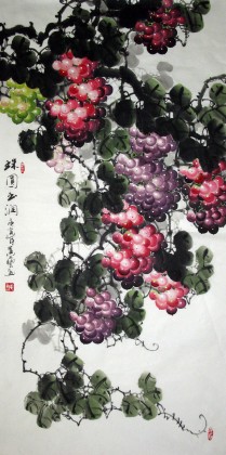 【已售】四尺葡萄画《珠圆玉润》