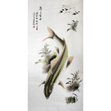 凌雪四尺工笔鱼《年年有余》