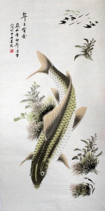 【已售】凌雪四尺工笔鱼《年年有余》