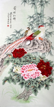 凌雪工笔牡丹图- 花鸟画- 99字画网