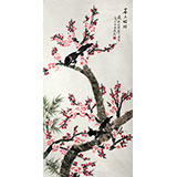 凌雪工笔喜鹊梅花图《喜上梅稍》