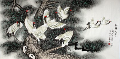 凌雪四尺祝寿图《松鹤延年》