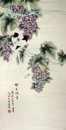 凌雪三尺工笔葡萄《珠玉满堂》