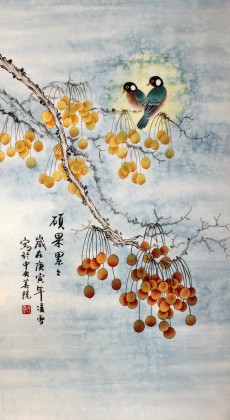凌雪三尺国画《硕果累累》