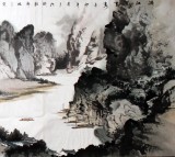 【已售】郑旺三小八尺山水画《漓江百里秀》