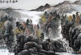 【已售】山水名家郑庆年四尺《雨过远峰泼黛浓》