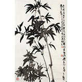 李明成四尺三开竹子画
