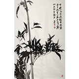 李明成四尺三开国画竹子