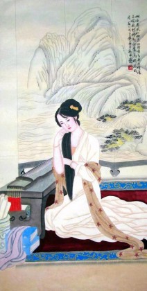 【已售】四尺工笔仕女图《香姿》