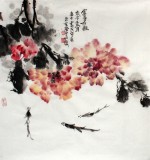 【已售】李明成三尺斗方图《富贵有余图》