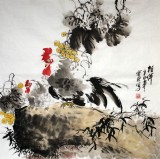 【已售】王宝钦四尺斗方卧室画《相伴》(询价)