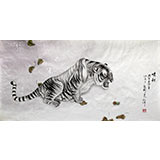 刘洋四尺工笔虎《啸秋》