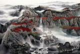 【已售】办公室大丈二精品山水画《寒山苍翠图》