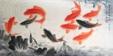 【可定制】名家周升达八尺巨制九鱼图（询价）