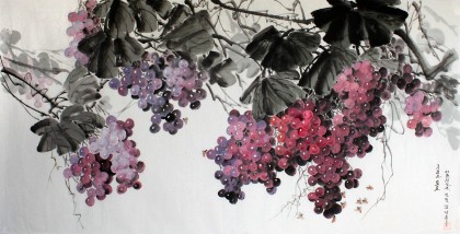 QA朝鲜一级画家金南珠《葡萄》