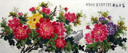 【已售】小八尺牡丹图《富贵长寿》