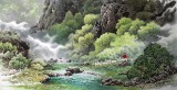 【已售】朝鲜一级画家李哲作品《新平峡谷》