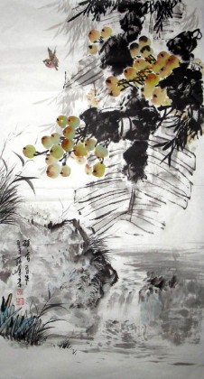 【已售】蒋峰三尺写意花鸟画《硕香》