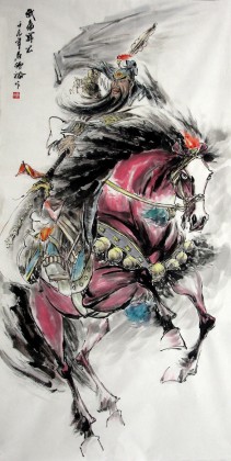 【已售】四尺国画关公像《武圣图》