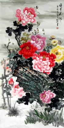 【已售】四尺牡丹图《富贵花开》
