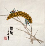 【已售】北京美协张春奇小品画《丰硕》-3