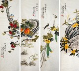 【已售】凌雪精品花鸟四条屏