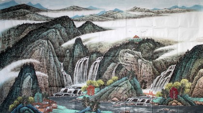 【已售】宁良成精品六尺山水《清谷幽泉》