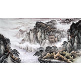桂林美协刘兴全六尺办公室山水《千山朝晖》