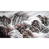 桂林美协刘兴全六尺办公室山水画《秋色胜览》